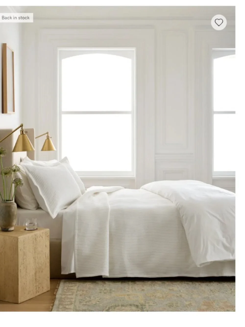 NWOT Quince Organic Cotton Matelasse Coverlet – Twin – White